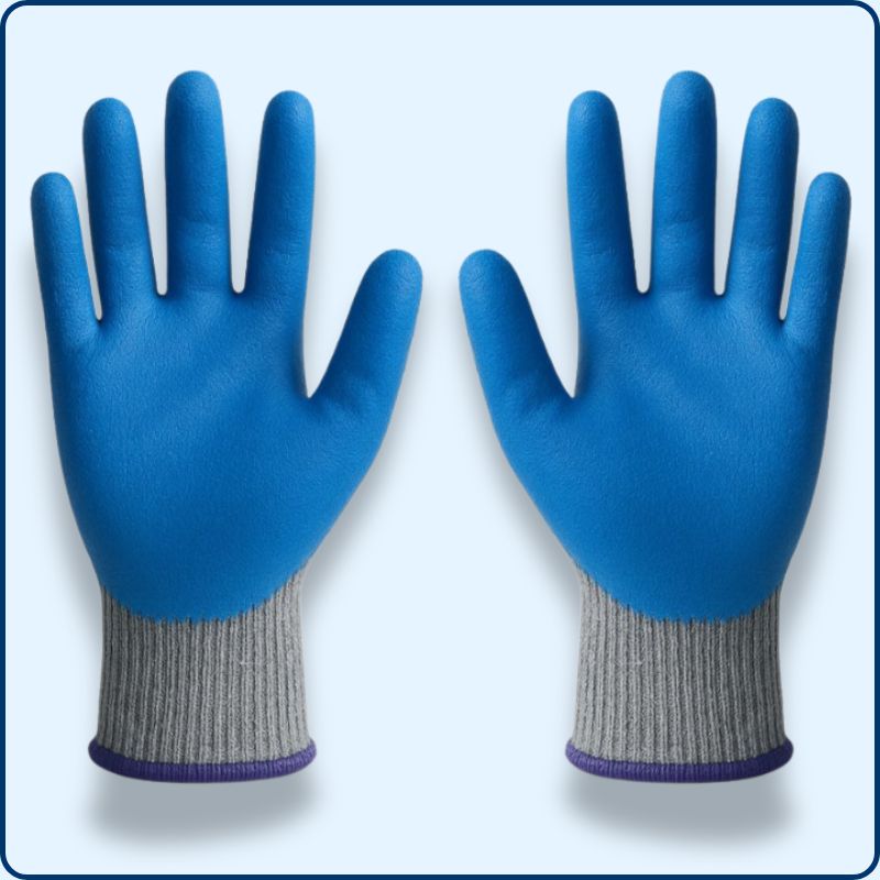 Gants de travail en latex bleu FIREPI2200301