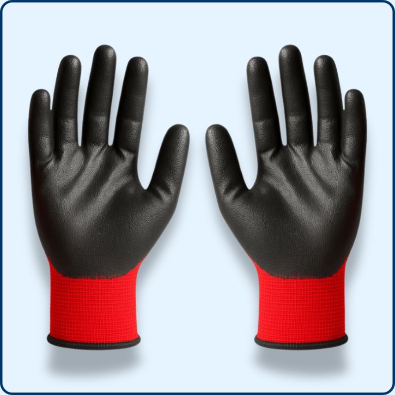 Gants de travail en nitrile rouge FIREPI2200201