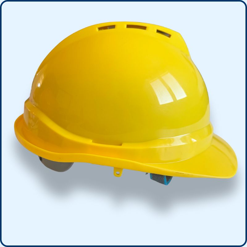 Casque de Chantier | Jugulaire | Jaune | Polyéthylène