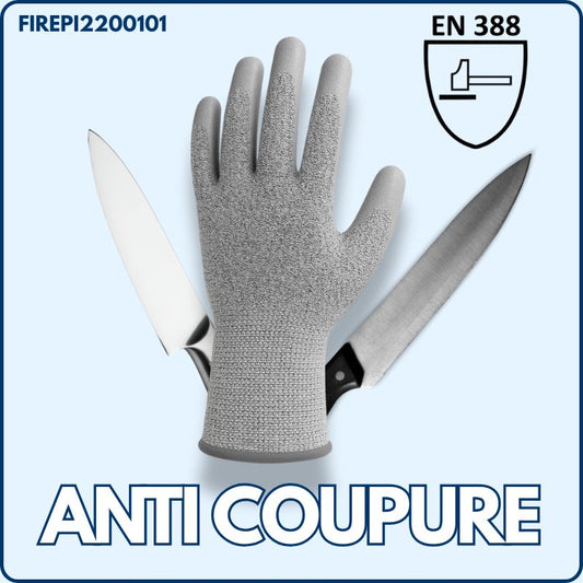 Gant de Travail | Anti-Coupure | Gris