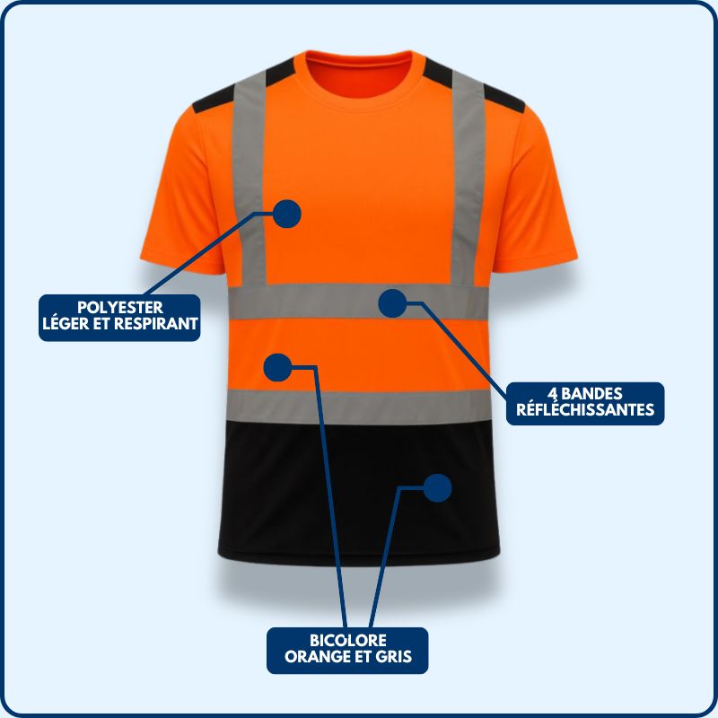 T-shirt de travail | Haute Visibilité | Bicolore