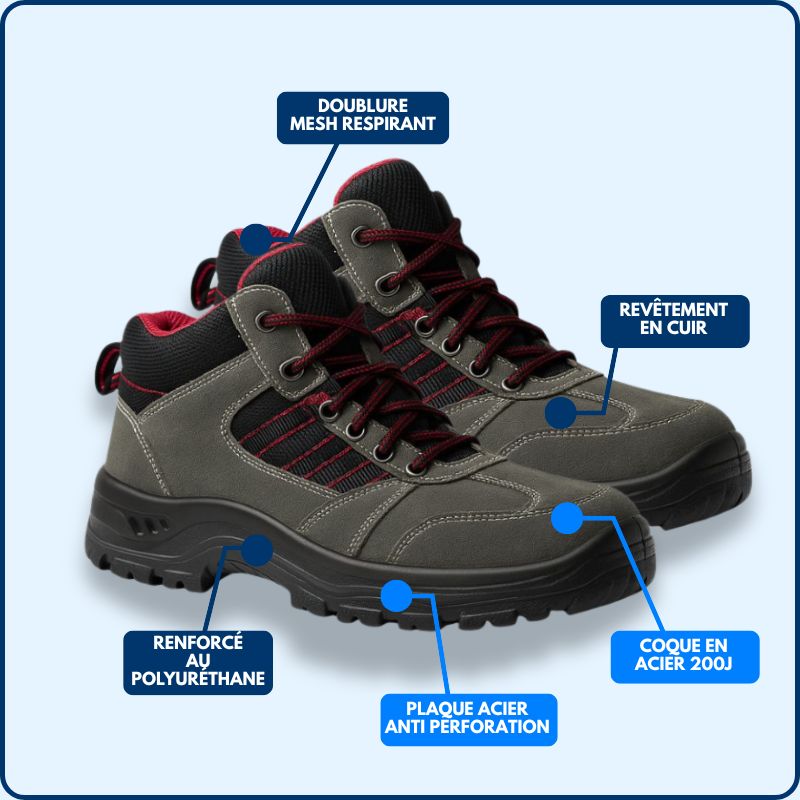 Chaussure de Sécurité | Montante | Verte | Cuir