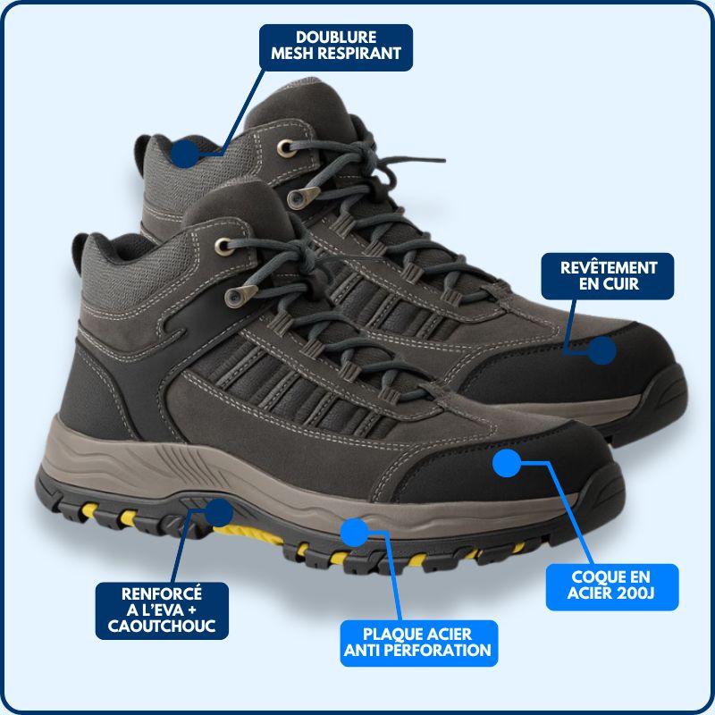 Chaussure de Sécurité | Montante | Noire | Cuir