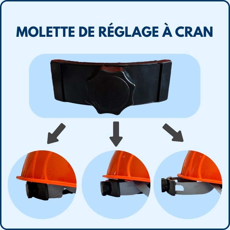 Casque de Chantier | Jugulaire | Orange | Polyéthylène