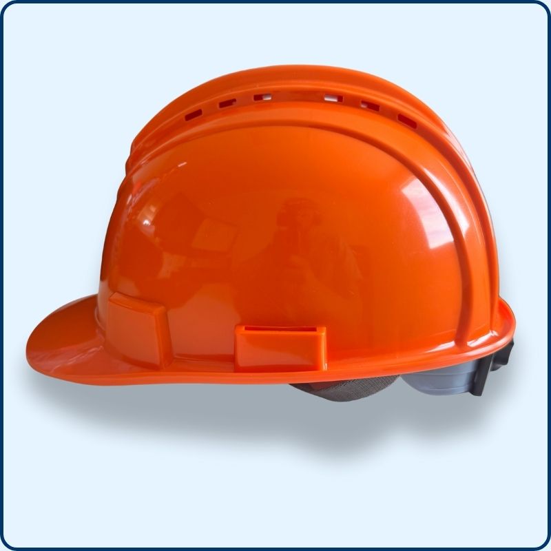 Casque de Chantier | Jugulaire | Orange | Polyéthylène