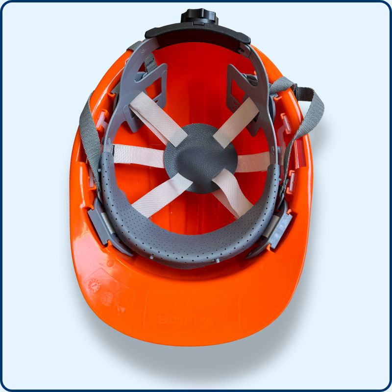 Casque de Chantier | Jugulaire | Orange | Polyéthylène