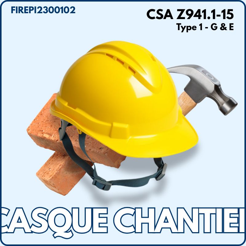 Casque de Chantier | Jugulaire | Jaune | Polyéthylène