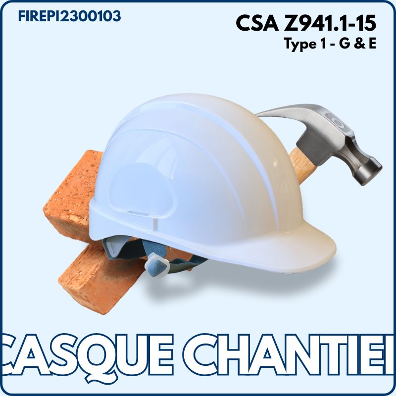 Casque de Chantier | Jugulaire | Blanc | ABS