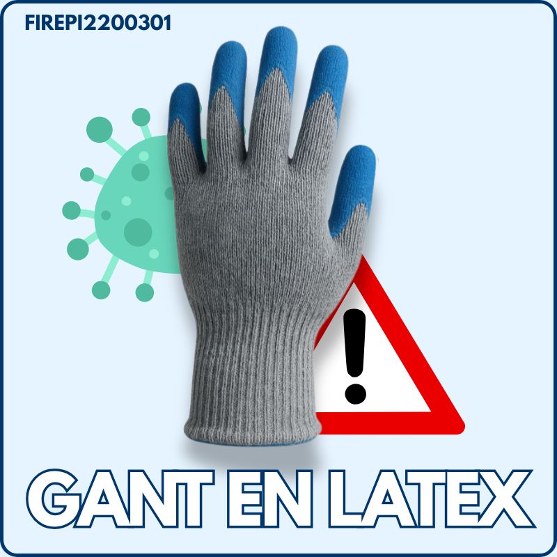 Gants de travail en latex bleu FIREPI2200301