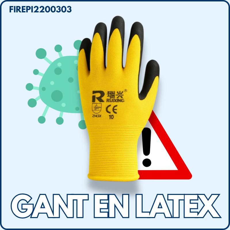 gants de travail en latex jaune FIREPI2200303