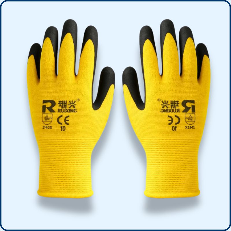 gants de travail en latex jaune FIREPI2200303