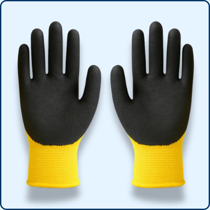gants de travail en latex jaune FIREPI2200303