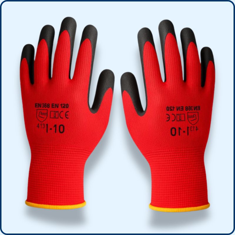 Gants de travail en nitrile rouge FIREPI2200201